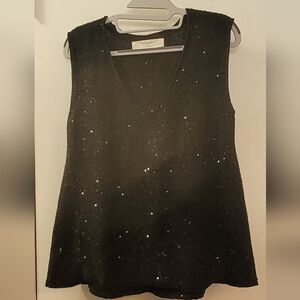 Zara Knit Elegant Black Sleeveless Top